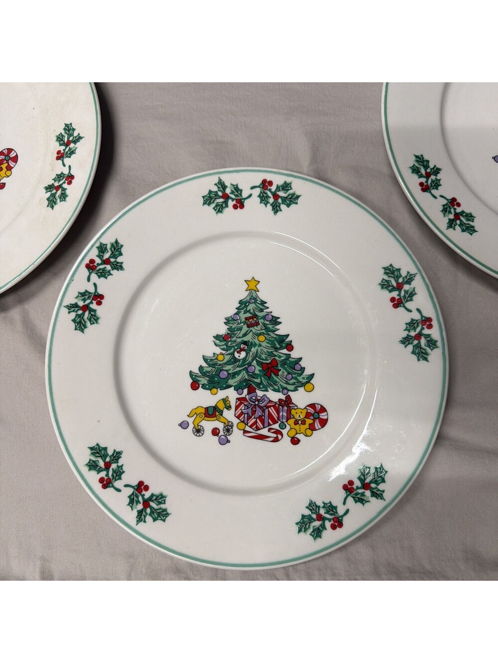 3 Gibson Christmas Tree Plates